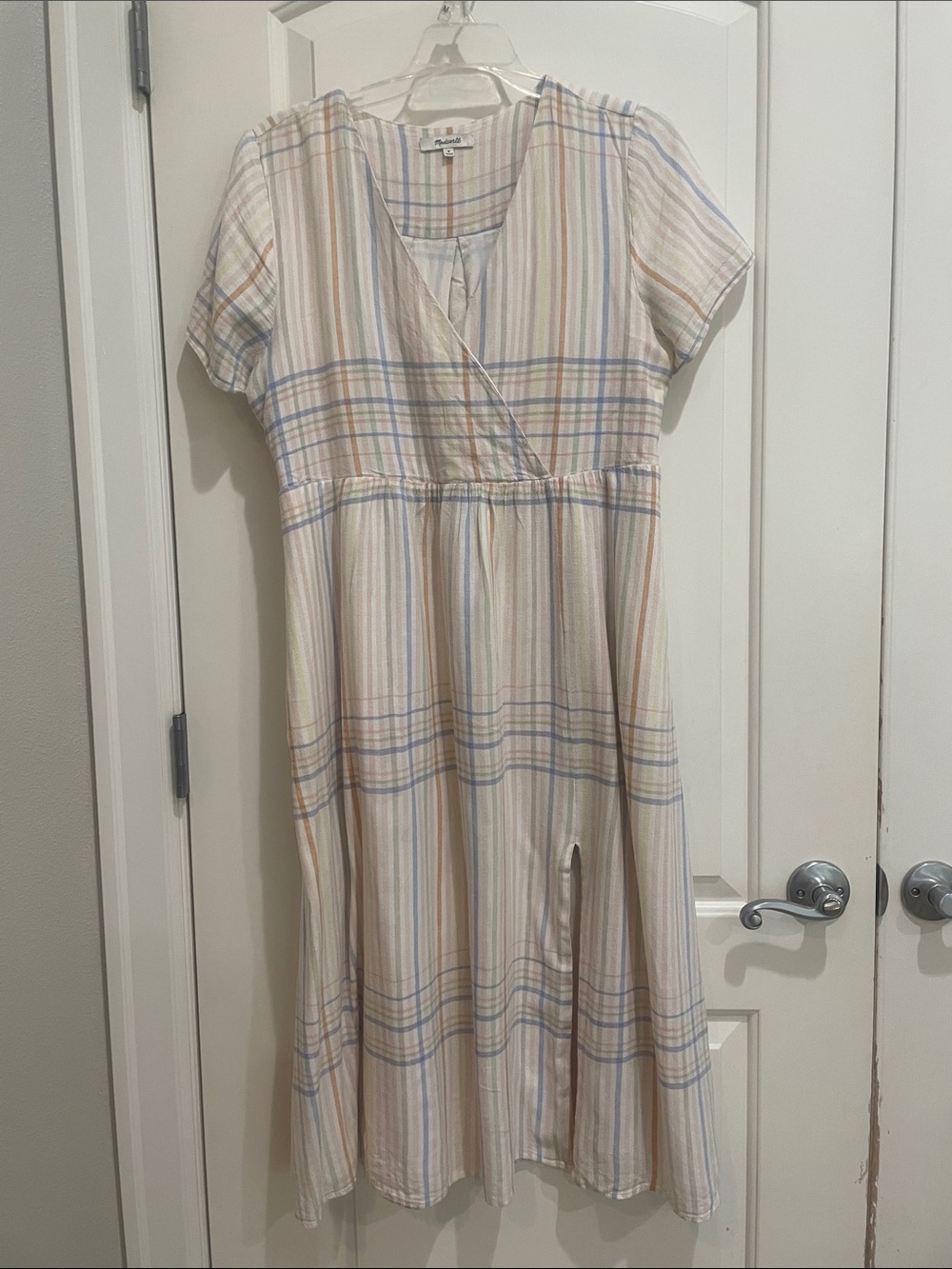 Madewell Linen Blend Clara Midi Dress